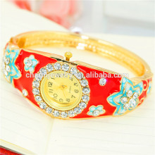 New Arrival Fashion Luxury Rhinestone Flower Bangle Watch For Women B079